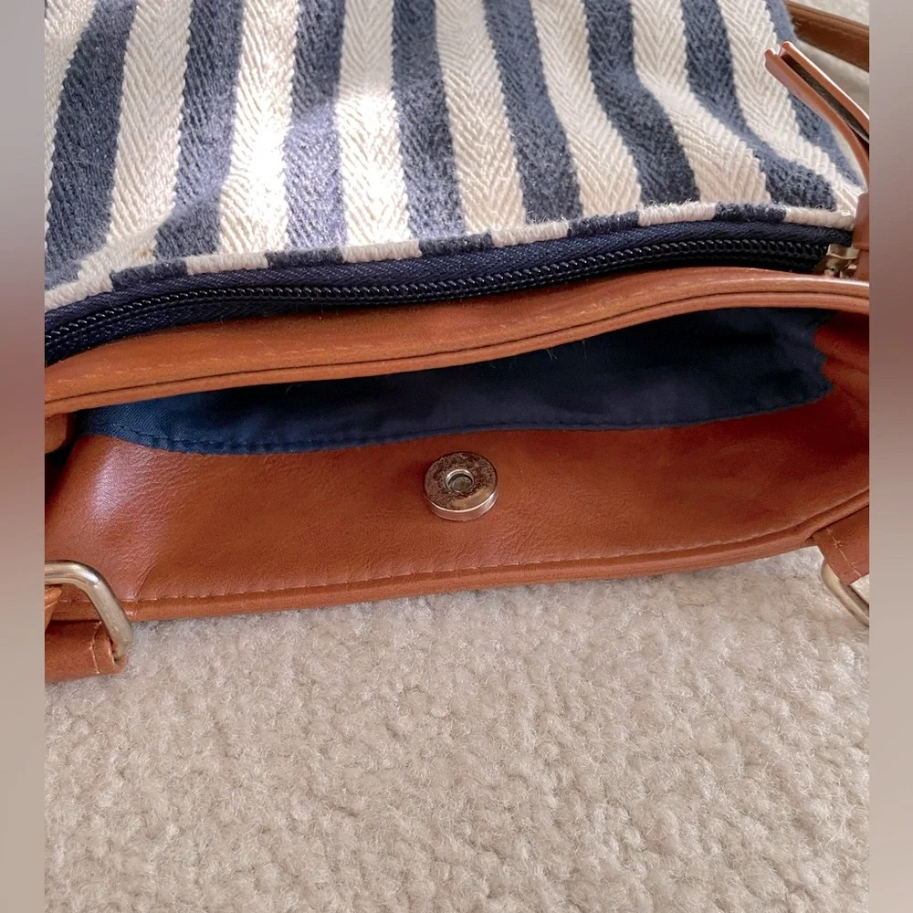 Francesca’s Small Crossbody Bag (Striped Canvas)